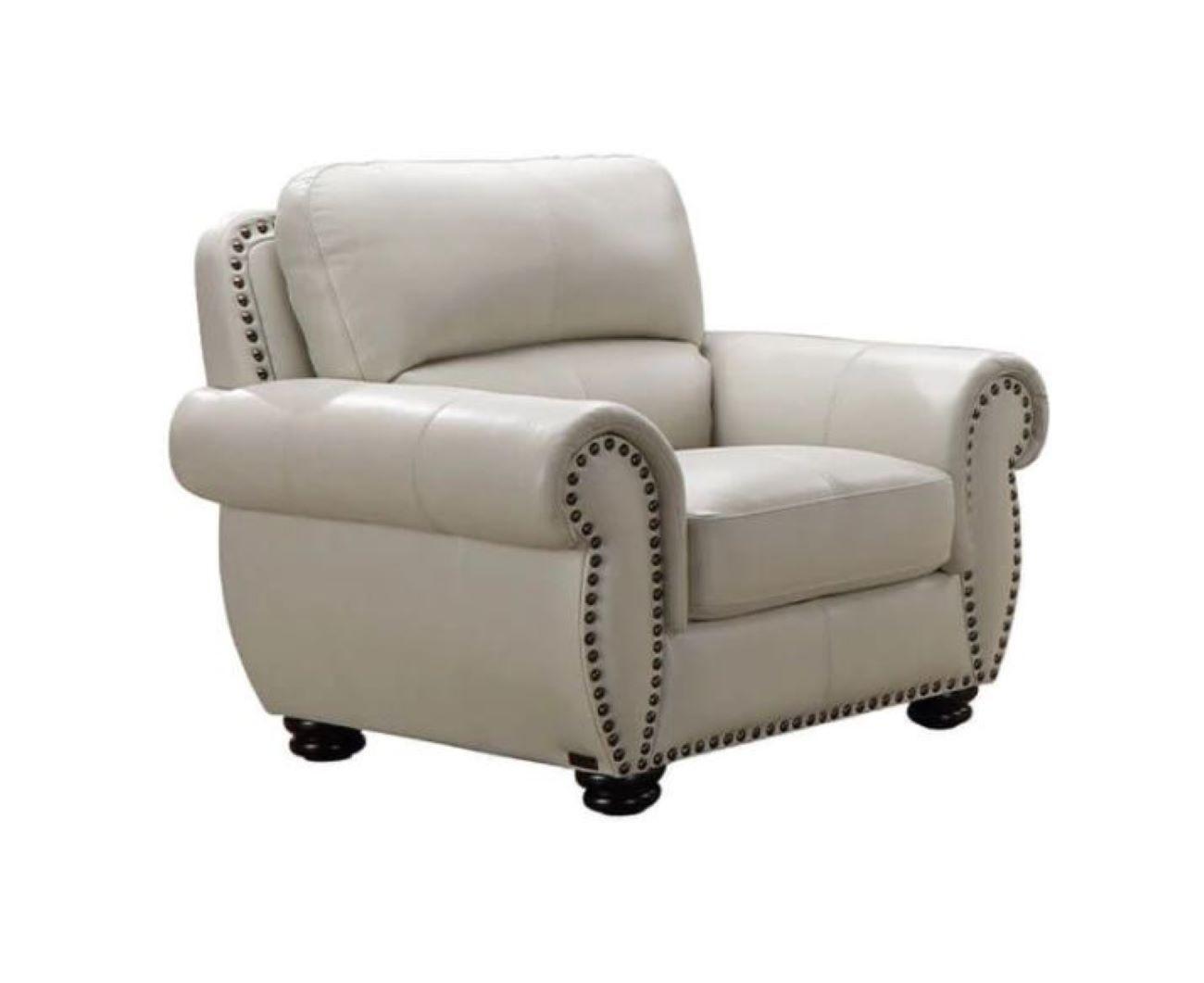 Rent to Own Abbyson Living Emory Leather Chair Ivory at Aaron s